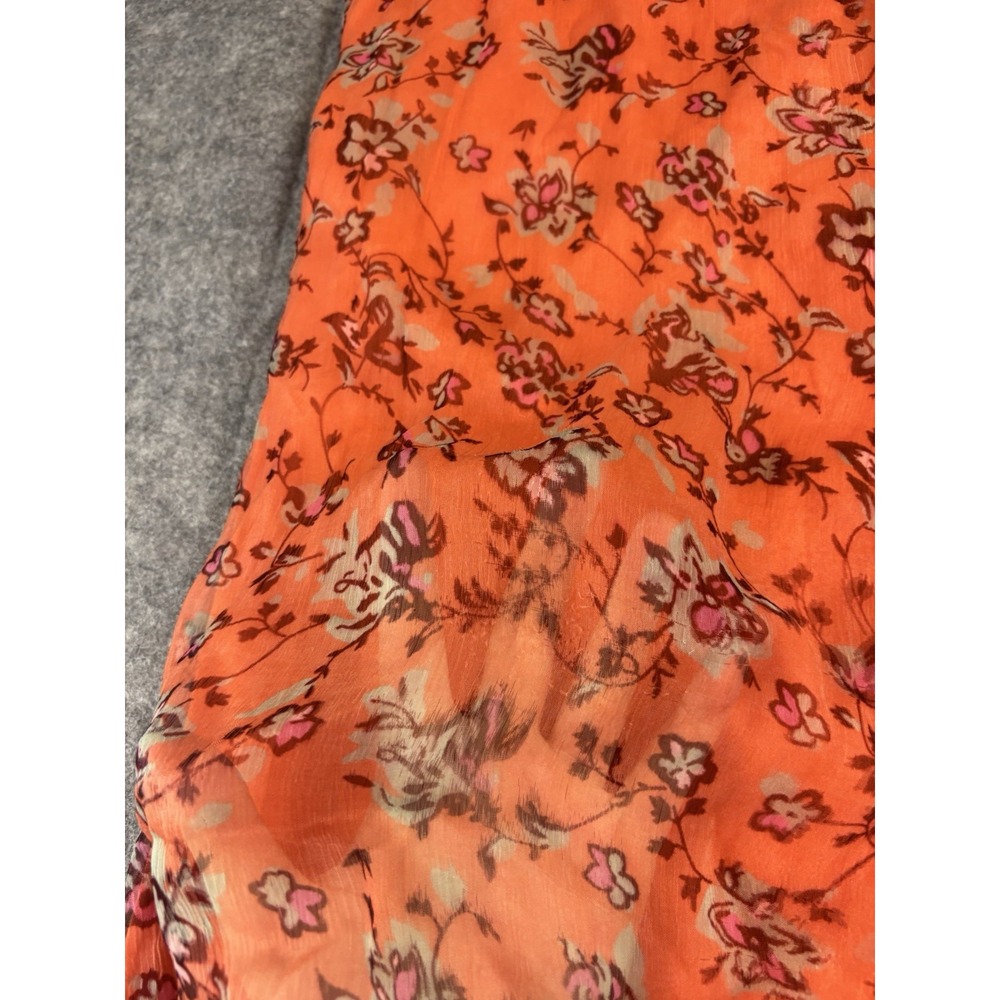 Sundance Womens M Floral Geometric Midi Sleeveless Chiffon Overlay Boho Chic SEE - Picture 7 of 8